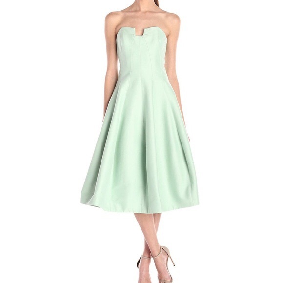 Halston Heritage Strapless Midi Dress - Picture 2 of 7